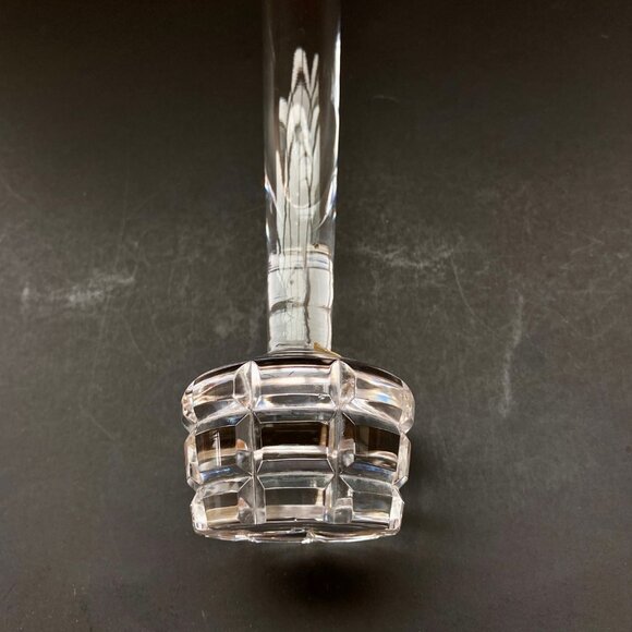 VTG Atlantis Full Lead Crystal Hand Blown & Cut 8"H Conical Bud Vase Portugal - Picture 8 of 13